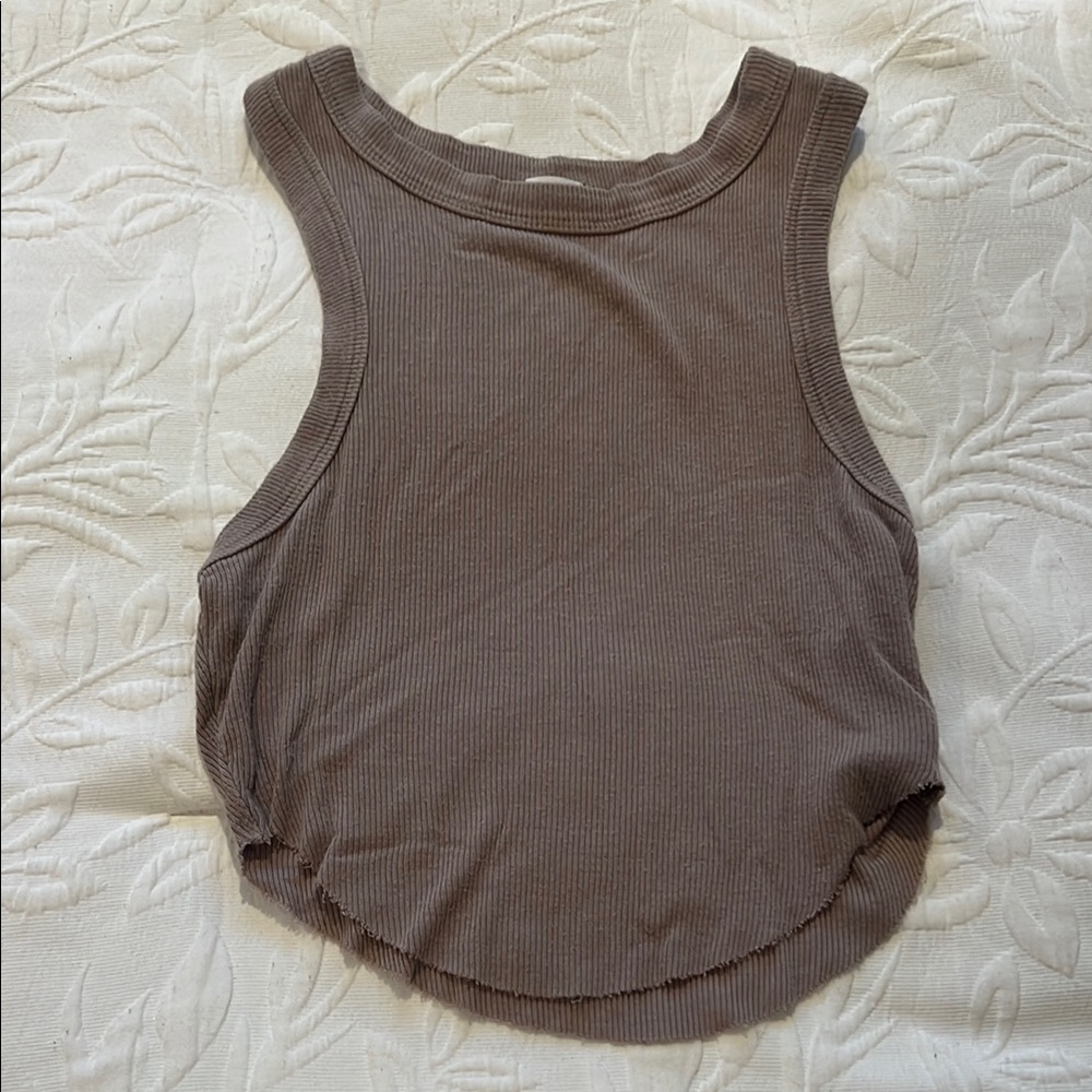 🛍️5 for $20🛍️ Garage Ribbed Tank Top - Taupe